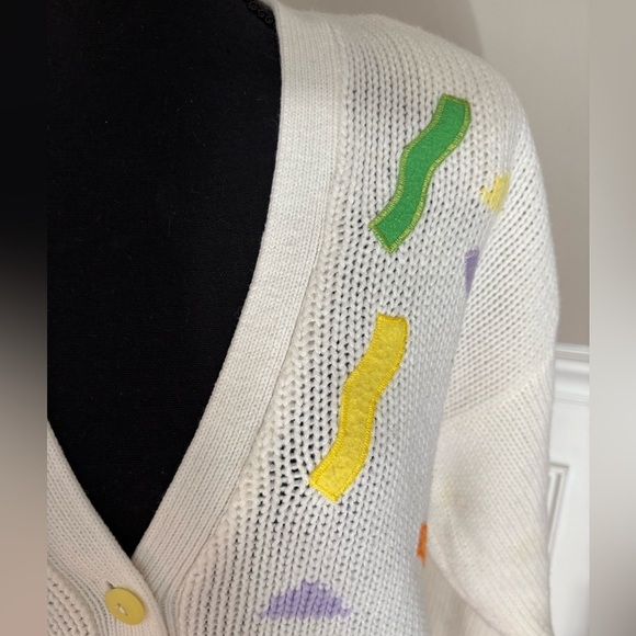 Vintage 1980’s knit cardigan party/ fun confetti - Picture 4 of 13